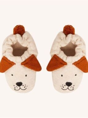Cream and Rust Dog Baby Booties